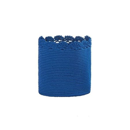 HERITAGE LACE Heritage Lace MC-1110CB 8 x 8 in. Mode Crochet Basket with Trim; Cobalt Blue MC-1110CB